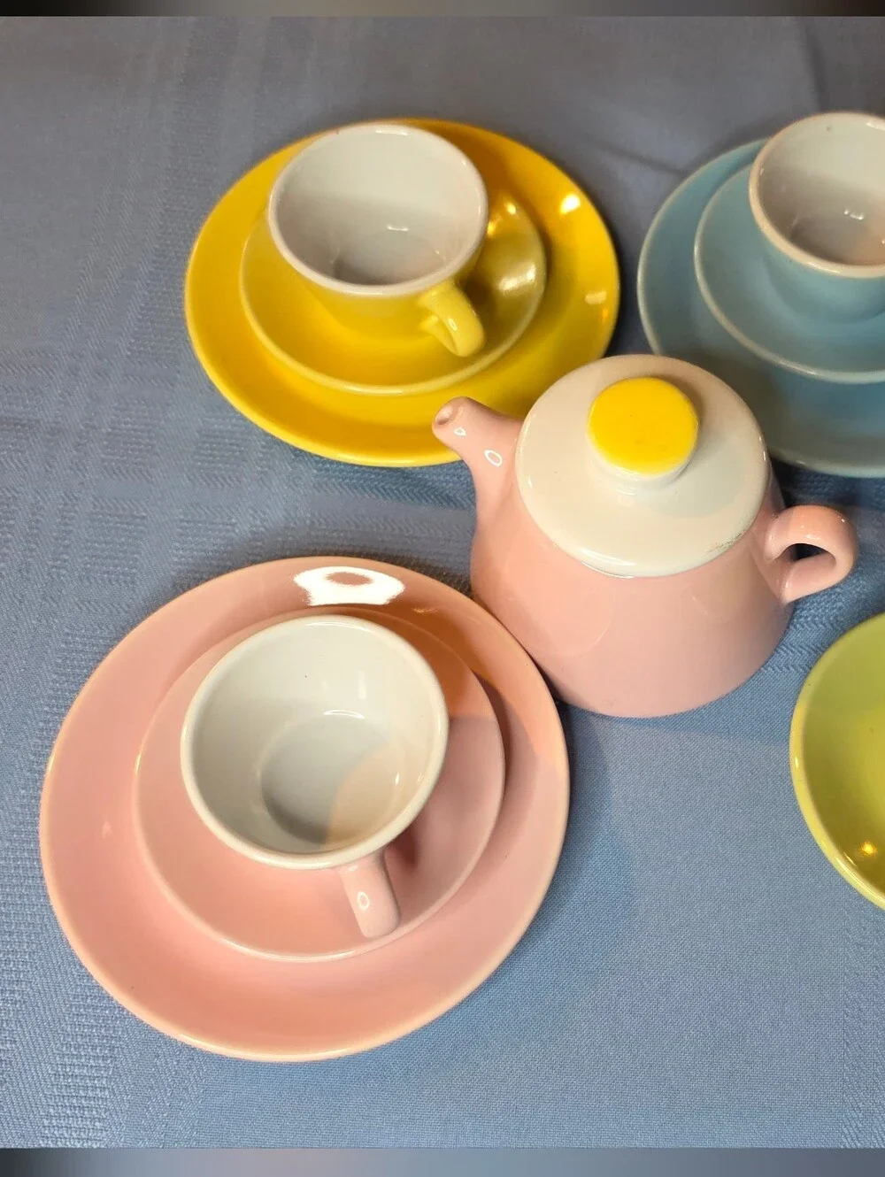 IKEA DUKTIG Children's Tea Set Partial Pastel Ceramic Play Set Teapot Cups